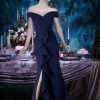 Janique - K6876 Off Shoulder Ruffle Slit Trumpet Gown 1 Janique - K6876 Off Shoulder Ruffle Slit Trumpet Gown