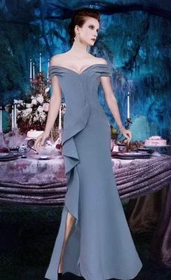 Janique - K6876 Off Shoulder Ruffle Slit Trumpet Gown 9 Janique - K6876 Off Shoulder Ruffle Slit Trumpet Gown