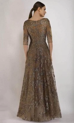 Janique - W2519 Beaded V-neck A-line Gown