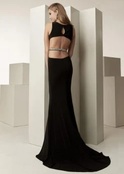 Jasz Couture - 6263 Sheer Sleeveless Fitted Evening Dress