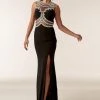 Jasz Couture - 6288 Jewel Neck Stone Embellished Gown With Slit 1 Jasz Couture - 6288 Jewel Neck Stone Embellished Gown With Slit