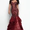 Jasz Couture - 7046 Strapless Embellished Trumpet Gown