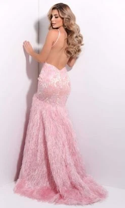 Jasz Couture - 7219 Applique-Ornate Feathered Mermaid Gown