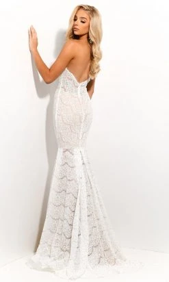 Jasz Couture - 7326 Embroidered Strapless Sweetheart Trumpet Dress