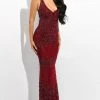 Jasz Couture - 7332 Embroidered Halter Neckline Sheath Dress 1 Jasz Couture - 7332 Embroidered Halter Neckline Sheath Dress