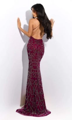 Jasz Couture - 7368 Emboridered V-Neck With High Slit Dress 5 Jasz Couture - 7368 Emboridered V-Neck With High Slit Dress