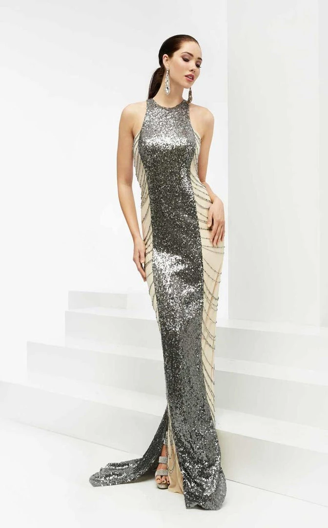 Jasz Couture - Halter Sequined Long Gown 5933 3 Jasz Couture - Halter Sequined Long Gown 5933