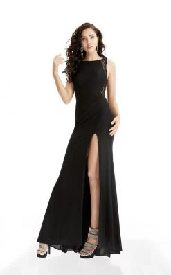 Jasz Couture - Laced Sleeveless Jersey Gown 5918