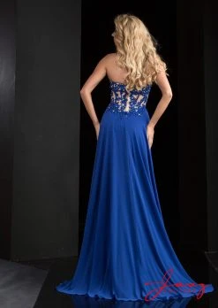 Jasz Couture - Strapless Lace Applique Gown 5813