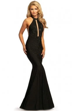 Johnathan Kayne - 2037 Jewel-Studded Illusion Plunge Halter Gown 18 Johnathan Kayne - 2037 Jewel-Studded Illusion Plunge Halter Gown