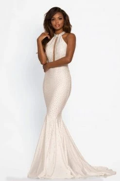 Johnathan Kayne - 2037 Jewel-Studded Illusion Plunge Halter Gown 24 Johnathan Kayne - 2037 Jewel-Studded Illusion Plunge Halter Gown