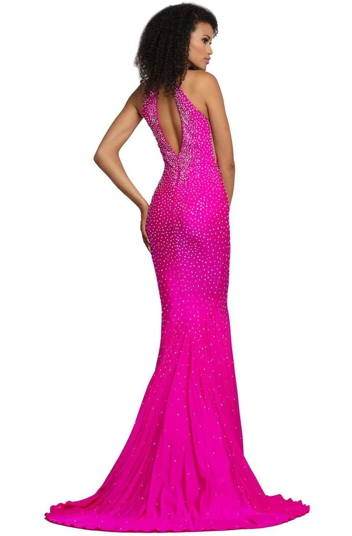 Johnathan Kayne - 2037 Jewel-Studded Illusion Plunge Halter Gown 6 Johnathan Kayne - 2037 Jewel-Studded Illusion Plunge Halter Gown