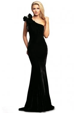 Johnathan Kayne - 2055 Embellished One Shoulder Trumpet Dress