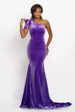 Johnathan Kayne - 2055 Embellished One Shoulder Trumpet Dress