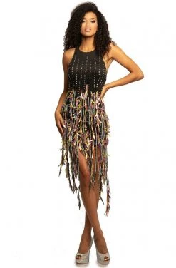 Johnathan Kayne - 2105 Applique Halter High Low Sheath Dress Party Dresses