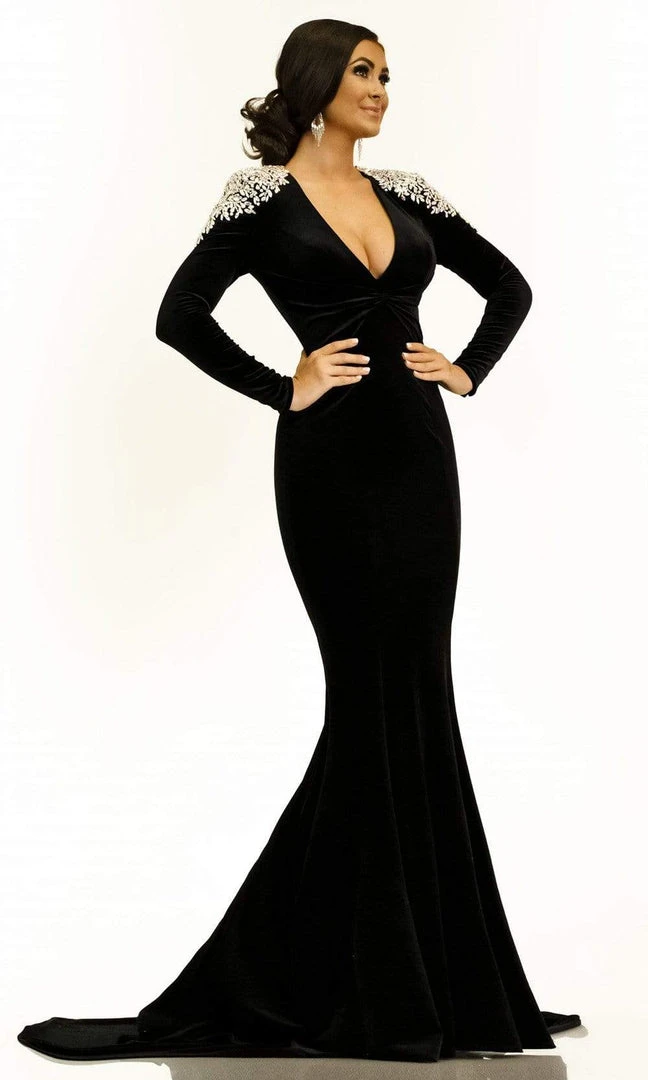 Johnathan Kayne - 2312 Crystal Beaded Velvet Trumpet Gown 3 Johnathan Kayne - 2312 Crystal Beaded Velvet Trumpet Gown