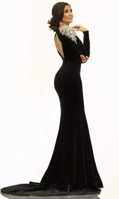 Johnathan Kayne - 2312 Crystal Beaded Velvet Trumpet Gown