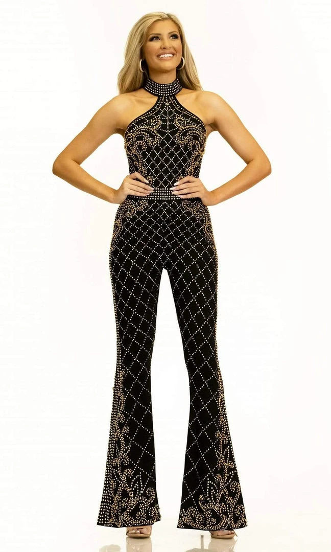 Johnathan Kayne - 2328 Patterned Beads Halter Jumpsuit 3 Johnathan Kayne - 2328 Patterned Beads Halter Jumpsuit