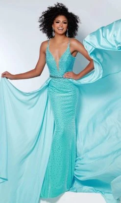 Johnathan Kayne - 2400 Deep V Velvet Gown