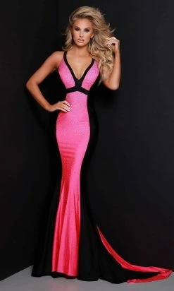 Johnathan Kayne - 2408 Beaded Black Panels Mermaid Gown