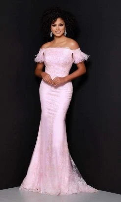 Johnathan Kayne - 2412 Ruffled With Feathers Sequin Gown