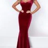Johnathan Kayne - 2428 Velvet Off Shoulder Sleeves Gown