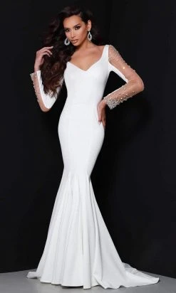 Johnathan Kayne - 2441 Sheer Long Sleeve Gown 7 Johnathan Kayne - 2441 Sheer Long Sleeve Gown
