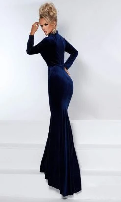 Johnathan Kayne - 2451 Long Sleeve Deep V- Neck Gown