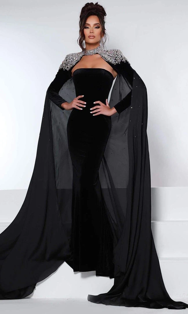 Johnathan Kayne - 2453 Straight Across Mermaid Long Sleeve Gown 3 Johnathan Kayne - 2453 Straight Across Mermaid Long Sleeve Gown