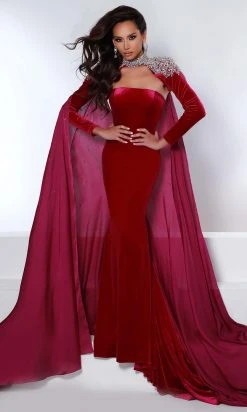 Johnathan Kayne - 2453 Straight Across Mermaid Long Sleeve Gown 9 Johnathan Kayne - 2453 Straight Across Mermaid Long Sleeve Gown