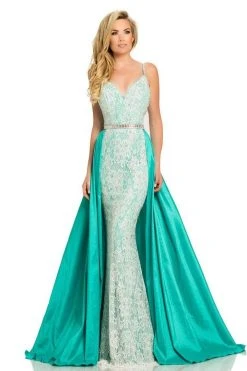 Johnathan Kayne - 7242 Embellished V-neck Sheath Dress