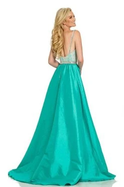 Johnathan Kayne - 7242 Embellished V-neck Sheath Dress