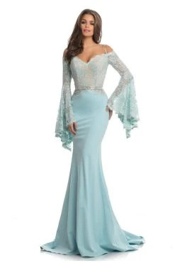 Johnathan Kayne - 7244 Bell Sleeve Off-Shoulder Lace Gown