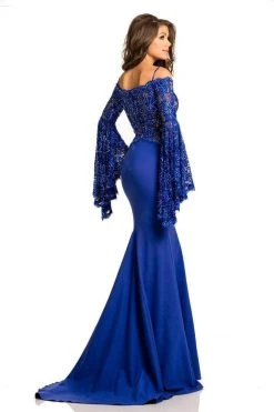 Johnathan Kayne - 7244 Bell Sleeve Off-Shoulder Lace Gown