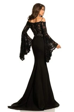 Johnathan Kayne - 7244 Bell Sleeve Off-Shoulder Lace Gown
