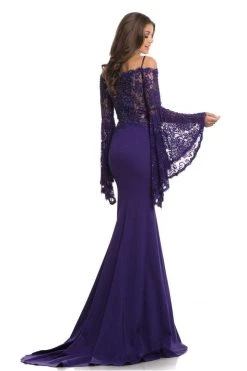 Johnathan Kayne - 7244 Bell Sleeve Off-Shoulder Lace Gown