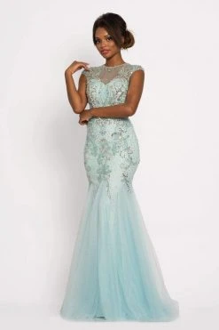 Johnathan Kayne - 9039 Jeweled Cap Sleeve Illusion Gown