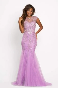 Johnathan Kayne - 9039 Jeweled Cap Sleeve Illusion Gown