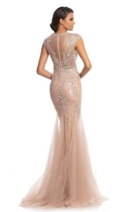 Johnathan Kayne - 9039 Jeweled Cap Sleeve Illusion Gown