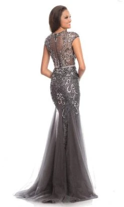 Johnathan Kayne - 9039 Jeweled Cap Sleeve Illusion Gown