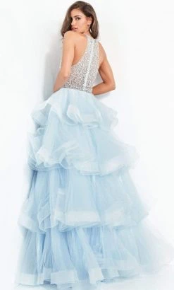 Jovani - 00461 Embellished Halter Tiered A-line Dress