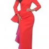 Jovani - 00574 Long Two-Toned Ruffle Ornate High Slit Dress