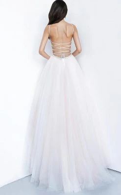 Jovani - 00580 Beaded Deep V-neck Ballgown
