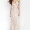 Jovani - 00780 Beaded Lace Side Cutout Trumpet Gown