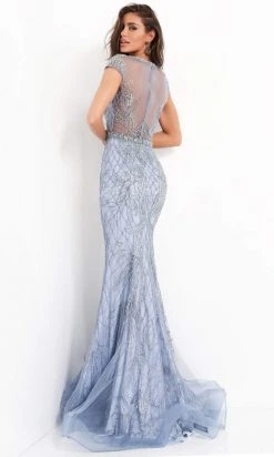 Jovani - 00883 Cap Sleeve Beaded Illusion Jewel Long Gown 6 Jovani - 00883 Cap Sleeve Beaded Illusion Jewel Long Gown