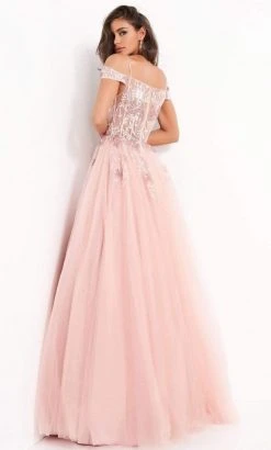 Jovani - 02022 Floral Ornate Corset Tulle Dress 7 Jovani - 02022 Floral Ornate Corset Tulle Dress