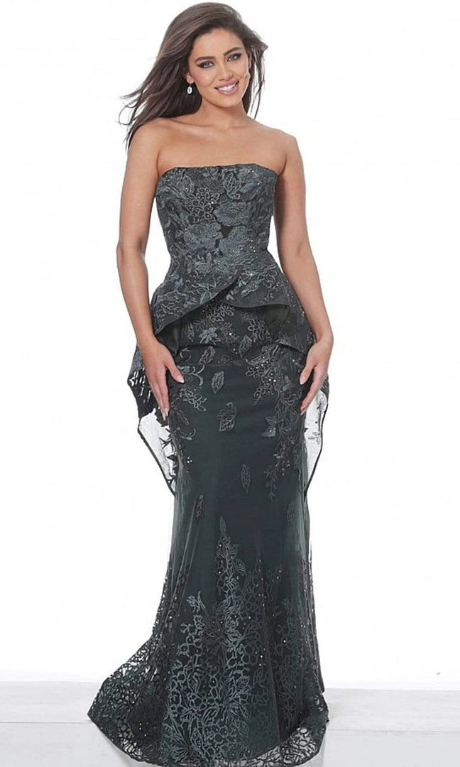 Jovani - 02222 Strapless Ruffled Peplum Sheath Gown 3 Jovani - 02222 Strapless Ruffled Peplum Sheath Gown