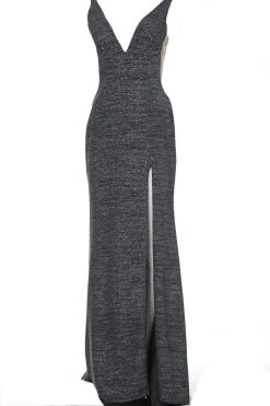 Jovani - 02472 V Neck Fitted Prom Dress With High Slit 17 Jovani - 02472 V Neck Fitted Prom Dress With High Slit