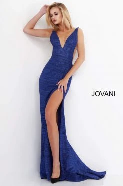 Jovani - 02472 V Neck Fitted Prom Dress With High Slit 13 Jovani - 02472 V Neck Fitted Prom Dress With High Slit