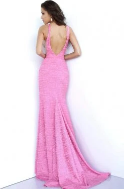 Jovani - 02472 V Neck Fitted Prom Dress With High Slit 11 Jovani - 02472 V Neck Fitted Prom Dress With High Slit
